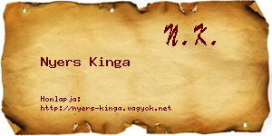 Nyers Kinga névjegykártya